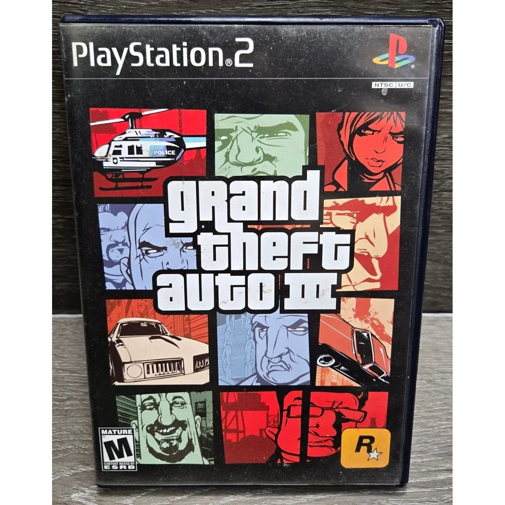 Grand Theft Auto III GTA 3 Sony PlayStation 2 PS2 Poster Black Video Game Tested